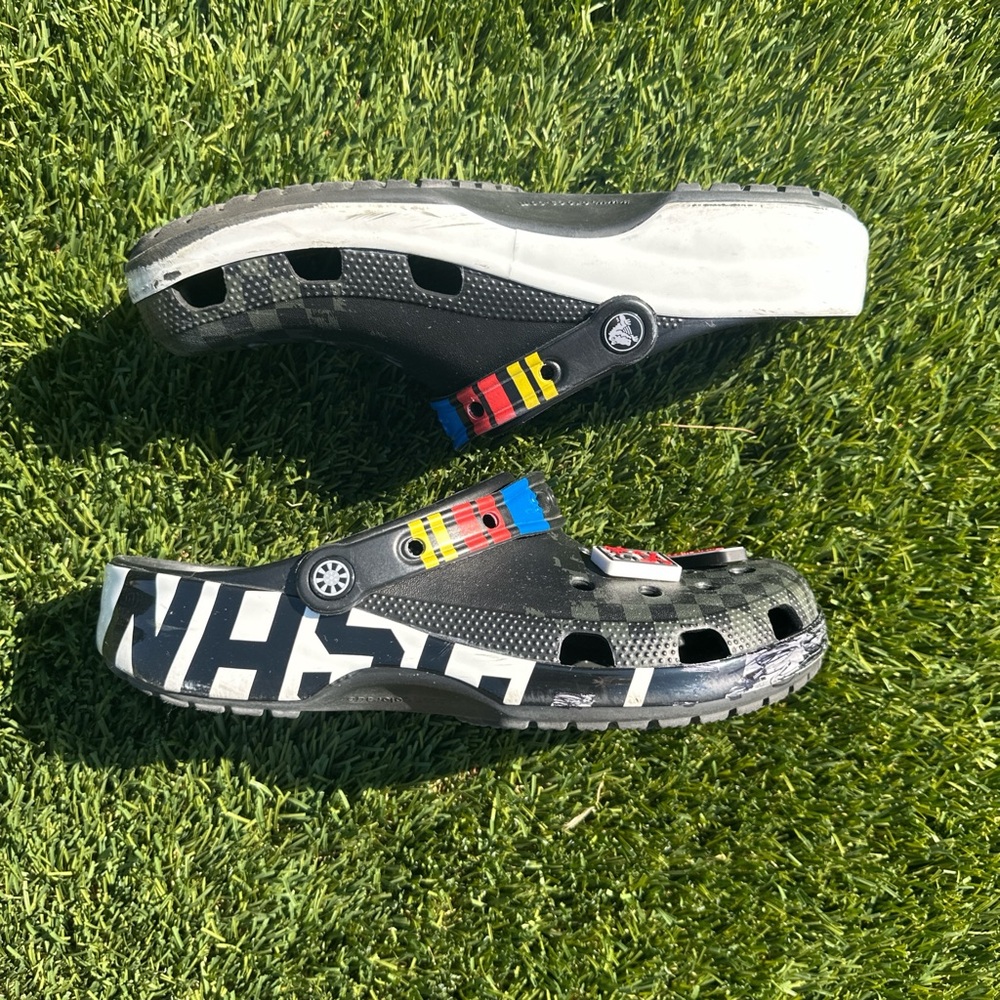 CROCS Black and White NASCAR Water Shoes